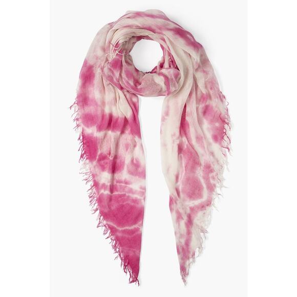 Chan Luu Tie Dye Print Cashmere Silk Scarf - One Size - Rosebloom - Picture 1 of 3